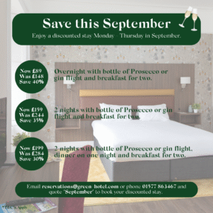 The Green Hotel, Kinross. Discounted September rates.